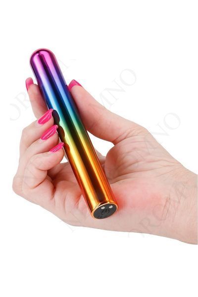 Елегантний хромований вібратор NS Novelties Chroma Rainbow райдужний, Large NN281061 фото
