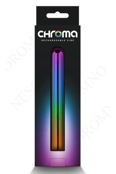 Елегантний хромований вібратор NS Novelties Chroma Rainbow райдужний, Large NN281061 фото