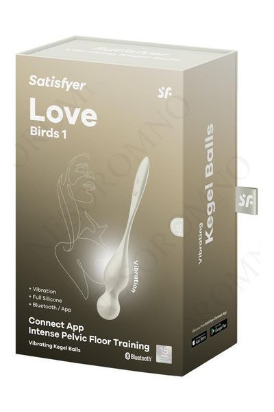 Смарт-кульки Кегеля Satisfyer Love Birds 1 з вібрацією, білі ST4002910 фото