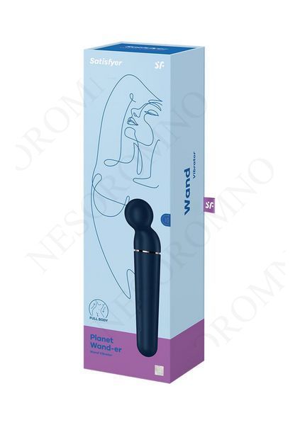 Вібратор-мікрофон Satisfyer Planet Wand-er для стимуляції всього тіла, синій, XXL T360577 фото