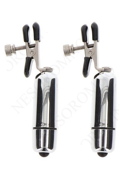Затискачі на соски Taboom Nipple Play Adjustable Vibrating Clamps з вібрацією TB17277 фото