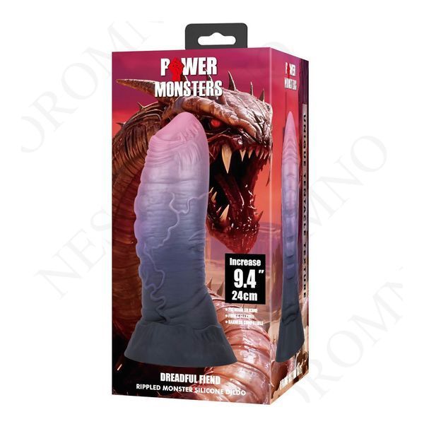 Фалоімітатор силіконовий Power Monsters Dreadful Fiend на присоску, фіолетовий, 24 см BW-008175 фото