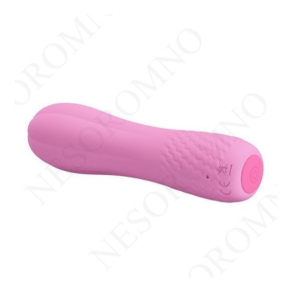 Міні-вібратор Pretty Love Alice, ребристий, рожевий, 12 х 3 см 31097 /BI-014563 фото