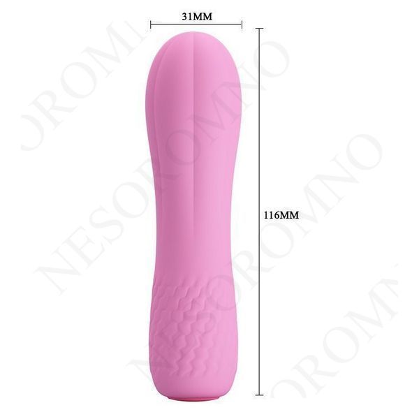 Міні-вібратор Pretty Love Alice, ребристий, рожевий, 12 х 3 см 31097 /BI-014563 фото