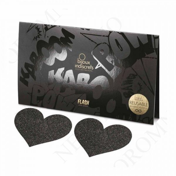 Прикраса для грудей Flash - Heart Black Bijoux Indiscrets BJ0155 фото