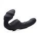 Жіночий вібрострапон Slim Rider Ribbed Ribbed Vibrating Silicone Strapless Strap On, чорний AF840 фото 3