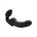 Жіночий вібрострапон Slim Rider Ribbed Ribbed Vibrating Silicone Strapless Strap On, чорний AF840 фото 2