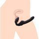 Жіночий вібрострапон Slim Rider Ribbed Ribbed Vibrating Silicone Strapless Strap On, чорний AF840 фото 4