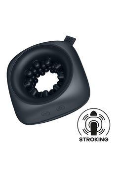 Мастурбатор-кільце з рельєфом Satisfyer Ring Stroker та вібрацією, чорний ST4064734 фото