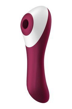 Вакуумний кліторальний стимулятор із вібрацією Satisfyer Dual Crush бордовий T360399 фото
