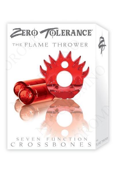 Ерекційне кільце з двома віброкулями Zero Tolerance Flame Thrower червоне, 5 см ZT840261 фото