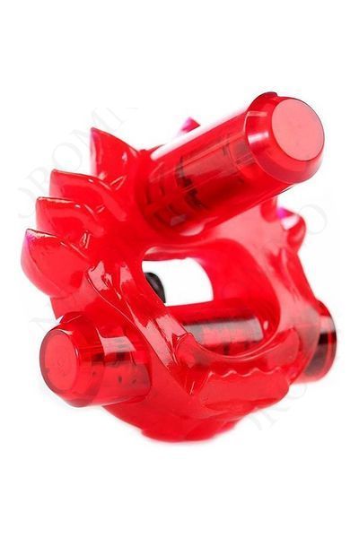 Ерекційне кільце з двома віброкулями Zero Tolerance Flame Thrower червоне, 5 см ZT840261 фото