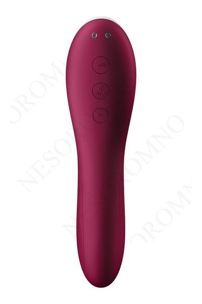 Вакуумний кліторальний стимулятор із вібрацією Satisfyer Dual Crush бордовий T360399 фото