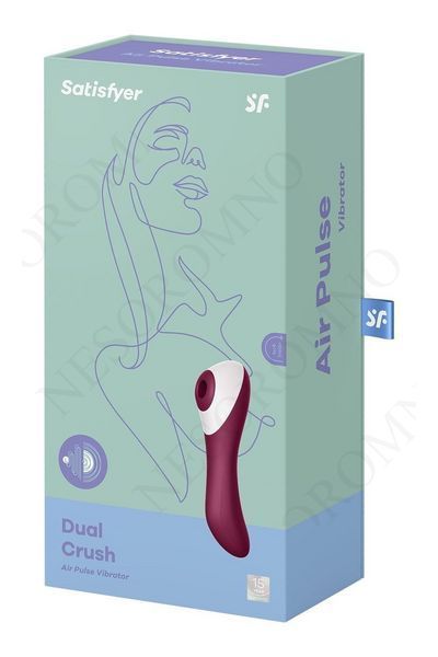Вакуумний кліторальний стимулятор із вібрацією Satisfyer Dual Crush бордовий T360399 фото