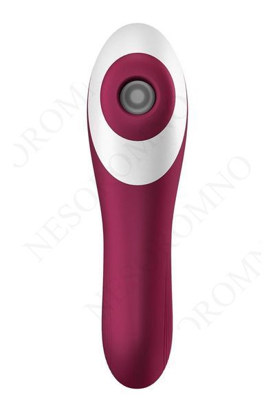 Вакуумний кліторальний стимулятор із вібрацією Satisfyer Dual Crush бордовий T360399 фото