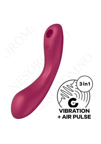 Вакуумний вібратор із потрійною стимуляцією Satisfyer Curvy Trinity 1, бордовий T360513 фото