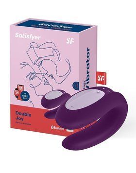 Вібромасажер для пар Satisfyer Double Joy працює від програми, фіолетовий T360119 фото