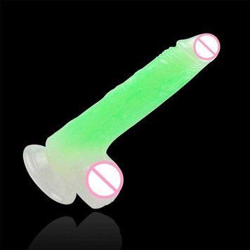 Фалоімітатор світиться на присосці "Glow in the dark" - 19*4 см X00000265 фото