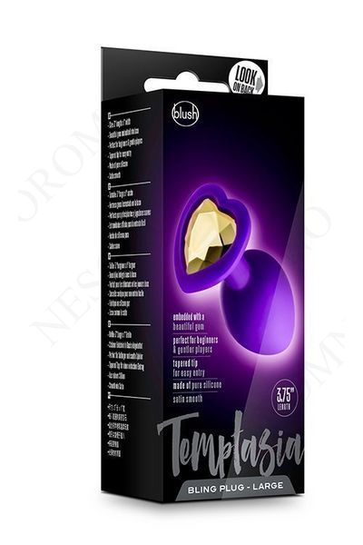 Анальна пробка TEMPTASIA BLING PLUG LARGE PURPLE T331312 фото