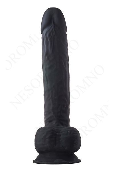 Фалоімітатор гігантський реалістичний Dreamtoys Real Love на присосці з мошонкою, чорний DT102110 фото