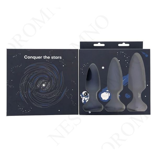 Набір анальних вібраторів, S, M, L, Dream Toys Startroopers Mars синій, 3 шт DT22143 фото