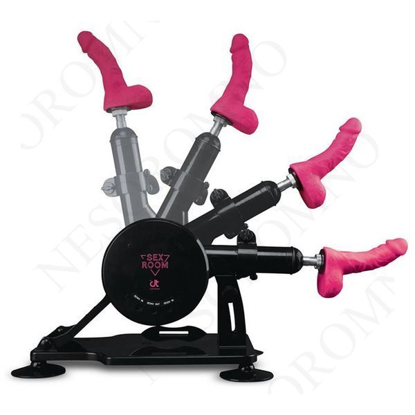 Секс-машина Dreamtoys Sex Room Sex Machine з насадками та пультом, чорна DT103360 фото