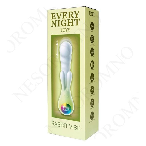 Вібратор-кролик зі світлодіодом Every Night Toys для точки G, зелений градієнт OD-8309RV/зелений фото