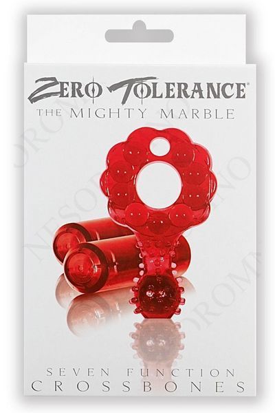 Ерекційне кільце з двома віброкулями Zero Tolerance The Mighty Marble червоне, 8 см ZT840050 фото