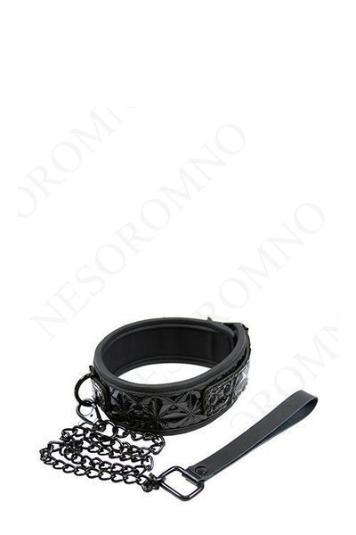 Нашийник з повідцем NS Novelties Sinful Black Collar T280237 фото