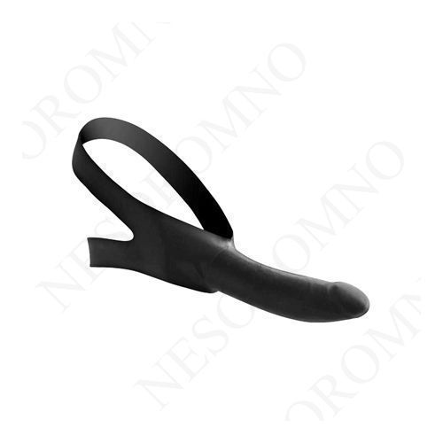Страпон на голову Face Fuck Strap On Mouth Gag із чорного латексу 01350 / ad784 фото