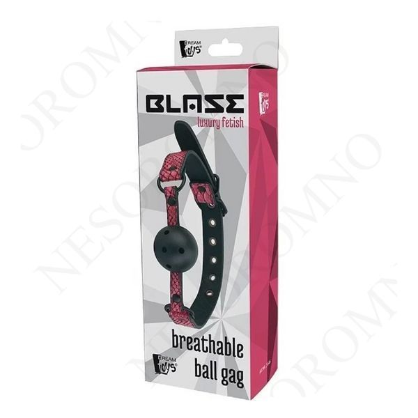 Кляп з ремінцем зі зміїним принтом Dream Toys Blaze рожевого кольору DT21646 фото