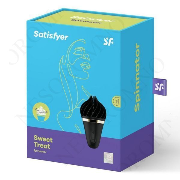 Кліторальний вібростимулятор Satisfyer Sweet Treat Spinnator у формі морозива, чорний T360094 фото