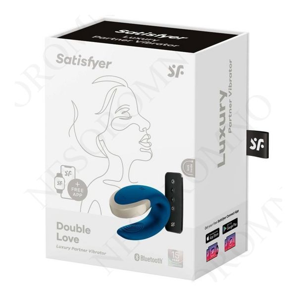 Люксовий Smart вібратор для пар Satisfyer Double Love Luxury, синій T360143 фото