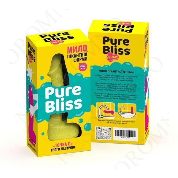 Мило член на присосці Pure Bliss BIG жовте, 18 см PB207457 фото