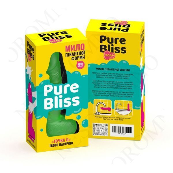 Мило член Pure Bliss MINI на присосці, зелене, 15 см PB207365 фото