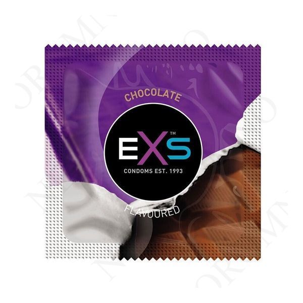 Презервативи EXS Mixed Flavoured зі смаком шоколаду, коли, полуниці та жуйки (ціна за упаковку, 12 шт) EXS50277 фото