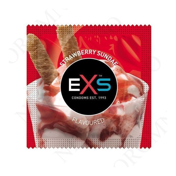 Презервативи EXS Mixed Flavoured зі смаком шоколаду, коли, полуниці та жуйки (ціна за упаковку, 12 шт) EXS50277 фото