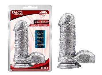 Фалоімітатор з мошонкою на присосці Chisa Dark Muscle, сріблястий CH57210 фото
