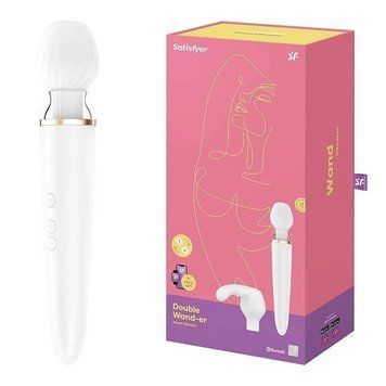 Смарт масажер-мікрофон Satisfyer Double Wand-er Connect App білий T360332 фото