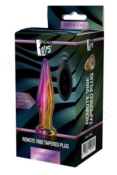 Анальна пробка з вібрацією скляна конусна Dream Toys GLAMOUR GLASS DT21942 фото