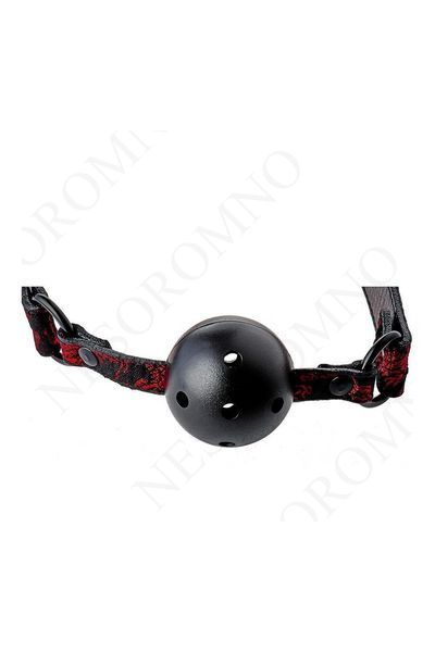 Кляп чорний Dream Toys Blaze Deluxe з червоним візерунком у вигляді вишивки DT21533 фото