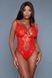 Боді мереживне, напівпрозоре, червоне, S  2139-RED-S фото 1