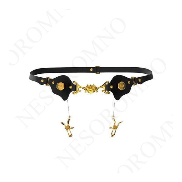 Пояс із затискачами на статеві губи UPKO Mystic Bond Collection, чорний UP65887 фото
