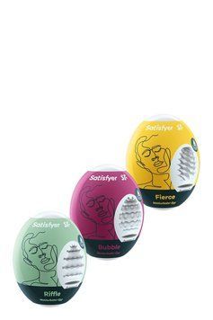 Набір мастурбаторів Satisfyer Masturbator Egg 3er Set: Riffle, Bubble, Fierce T360340 фото