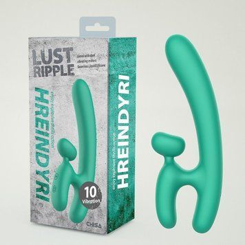 Вібратор у формі літери "Н" зі стимуляцією клітора Chisa Lust Ripple Hreindyri, зелений 53859/CN-170753859 фото