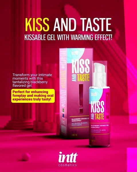 Масажний гель, що зігріває Intt KISS AND TASTE! їстівний, з ароматом ожини, 50 мл IN16417 фото