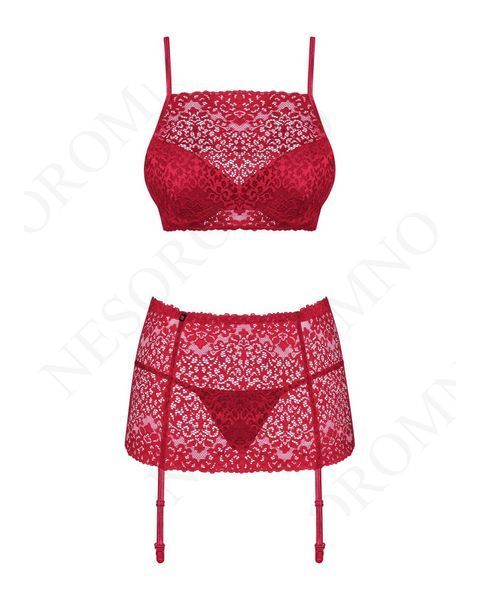 Комплект Obsessive Lividia 3 pcs set red S/M 410500 фото