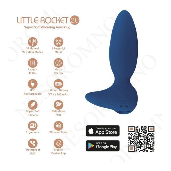 Анальний смарт вібратор Adrien Lastic LITTLE ROCKET 2.0 синій AD20805 фото