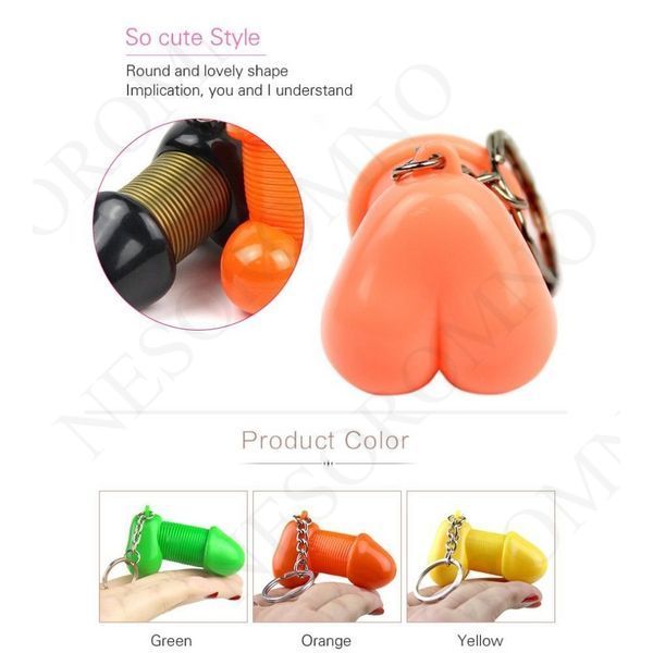 Брелок у вигляді пеніса на пружині Roomfun SEXY MOBILE Key Ring чорно-золотий 25585/QT-028 black фото