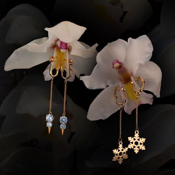 Прикраси для клітора та статевих губ UPKO Non-pierced Jewelry Snowman з гірським кришталем, золотисті U63333 фото